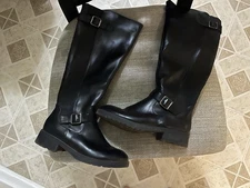 Tall Black Riding Boots Zip Up Equestrian Sz 7.5