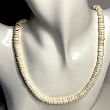 Hawaiian Surfer Puka Shell Bead Necklace Barrel Clasp 18 Inch 7mm Vintage