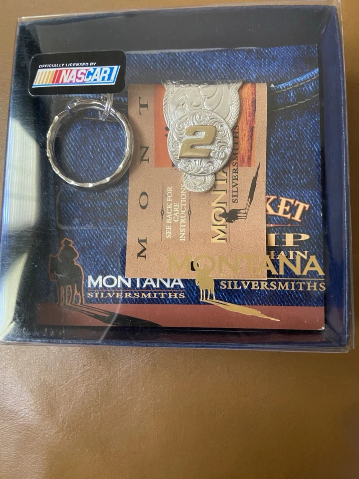 Montana Silversmiths NASCAR Rusty Wallace #2 Sterling Silver Pocket Clip Key New - Image 3 of 4