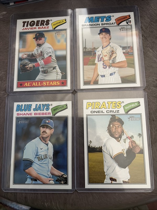 2026 Topps Heritage MLB Lot Of 4 Cards Featuring #107, #118, #210 and #308