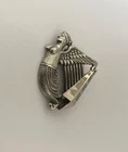Irish Harp Pin Solid Nickel Silver