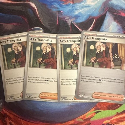 x4 AZ's Tranquility 076/086 ME:04 Chaos Rising Uncommon Pokemon Playset 4x NM
