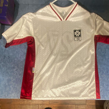 Jogo CBU Logo White/Red Soccer Jersey Short Sleeve 100% Polyester AXL