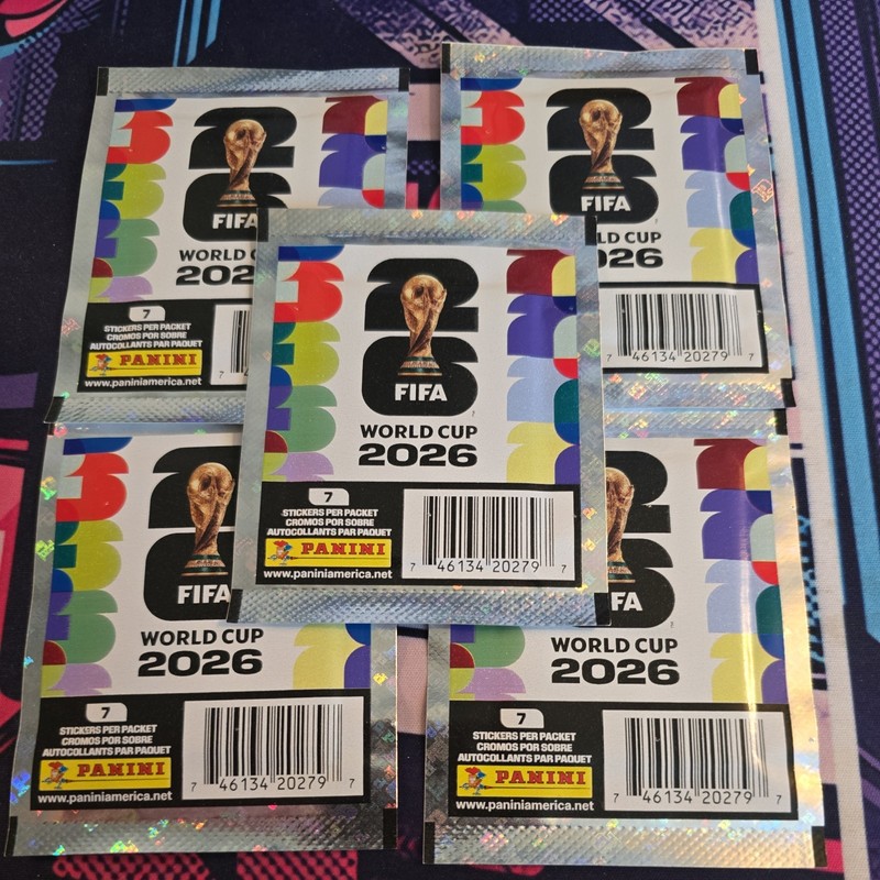 Panini FIFA World Cup 2026 Sealed (5 packs) Sticker Pack - 7 Soccer Stickers