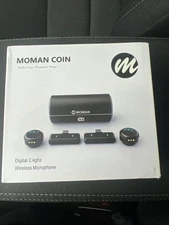 Moman Coin Wireless Lavalier Microphone for iPhone/Android/Camera/Laptop/PC