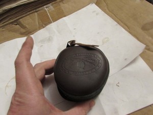 excellent orvis fleece lined leather trout fly fishing reel case CFO cfo to 3"