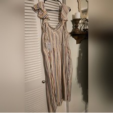 Sonoma Size 2X Cotton Multicolor Striped Ruffle Sundress Square Neck