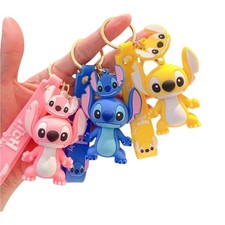 Disney Stitch Angel Keychain Rubber Lilo Stitch Cute Cartoon Bag Pendant Gift
