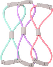 3 Colors Figure 8 Resistance Band - Elastic Fitness Rope for Arm, Back, Shoulder