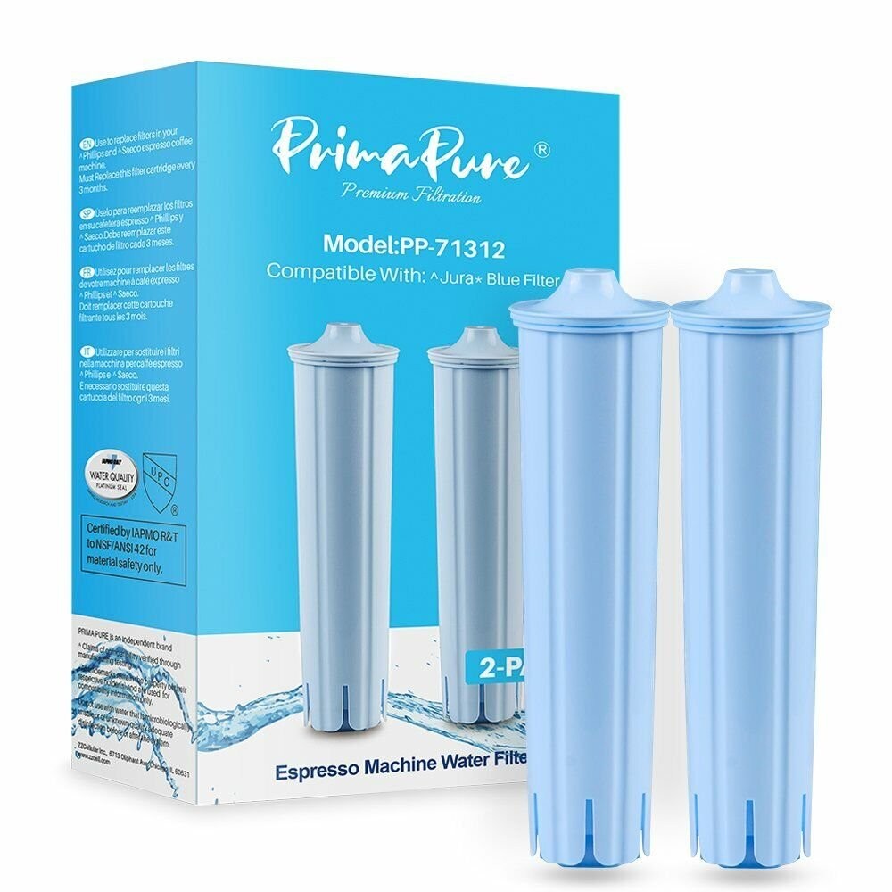 2-Pack PrimaPure Coffee Filter For Jura Clearyl Blue 67879, 71445, ENA3