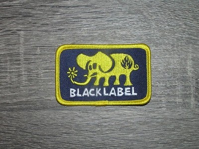 Black Label Elephant Skateboard Yellow/Black Embroidered Iron On Patch 3'' x 2''