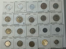 20 X World Coins 1955 - 1986 Italy Austria Yugoslavia Spain uncirculated