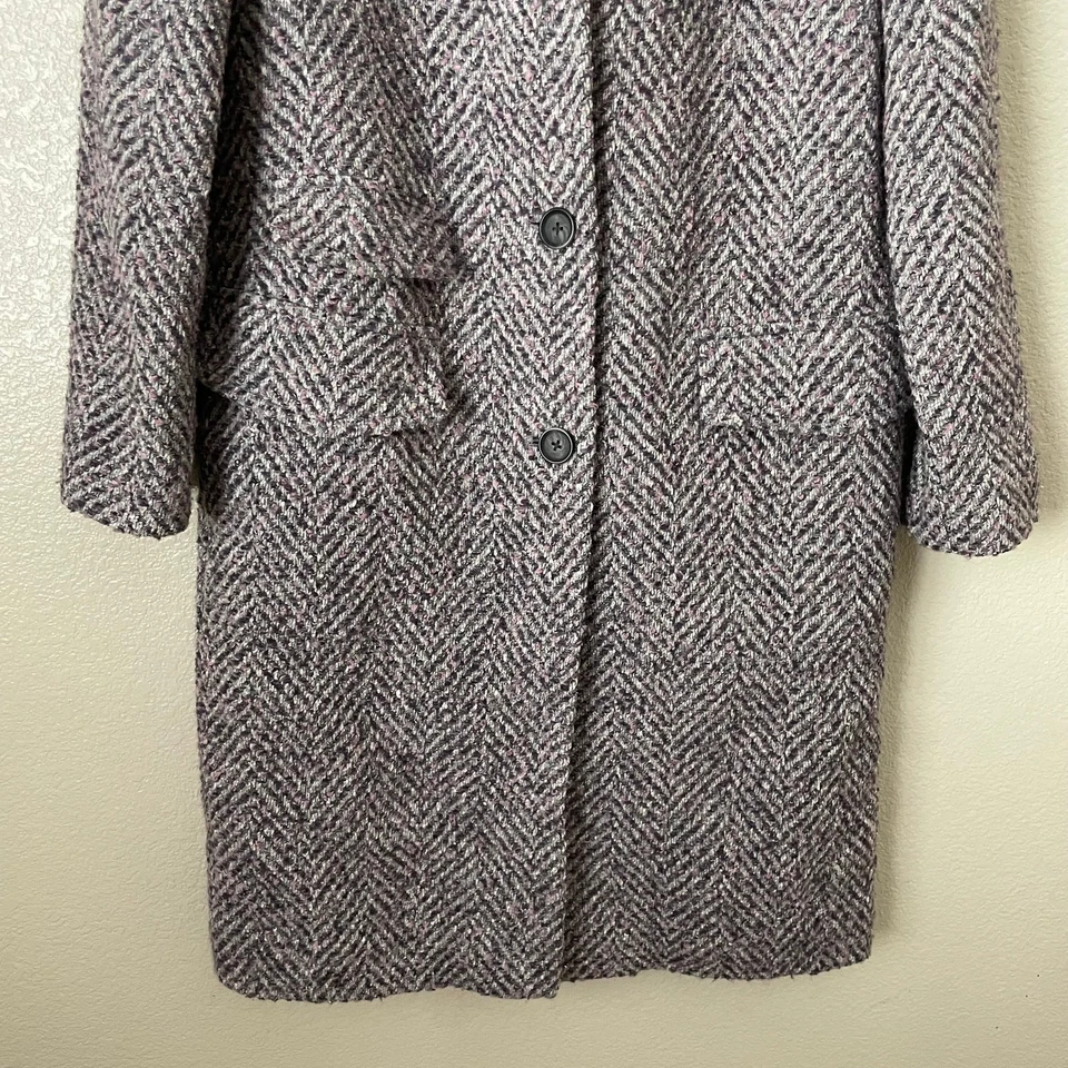 Gabardina Rebecca Taylor para mujer talla 2 púrpura rosa tweed palangre preppy Foto 4 de 4