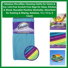 8-Pack Microfiber Cleaning Cloths - Lint-Free, Scratch-Free, 13x13 in, Rainbow