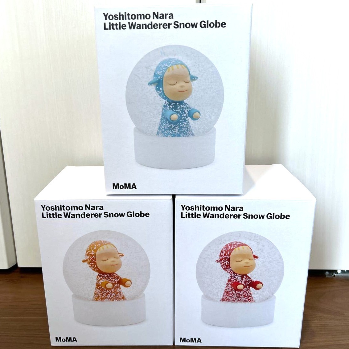 Yoshitomo Nara Little Wanderer Snow Globe Set MoMA Exclusive Red
