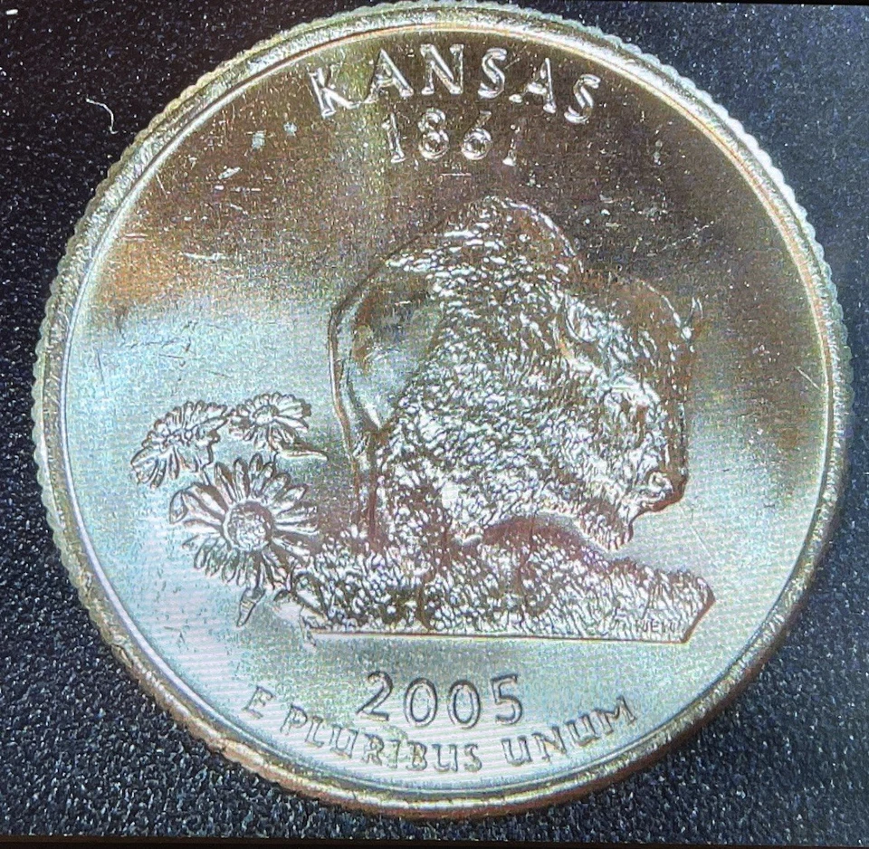 Beautiful Uncirculated 2005 Kansas Quarter🔥Rare Spitting Bison Error! - Image 3 of 3