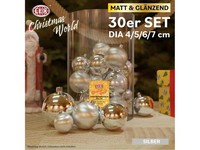 Christbaumkugel-Set Silber 30Tlg. Weinachtskugeln Kugel Christbaumschmuck