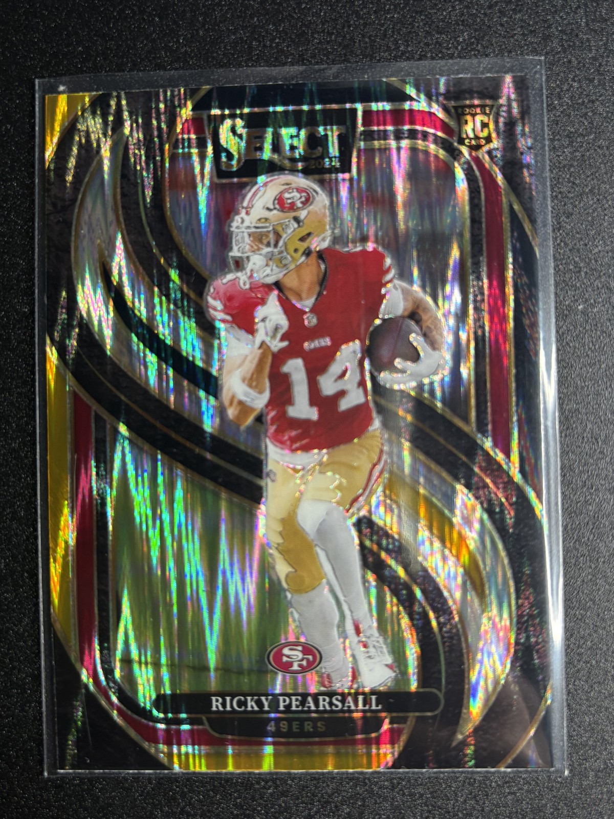 2024 Panini Select #173 Ricky Pearsall Black & Gold Prizm Shock