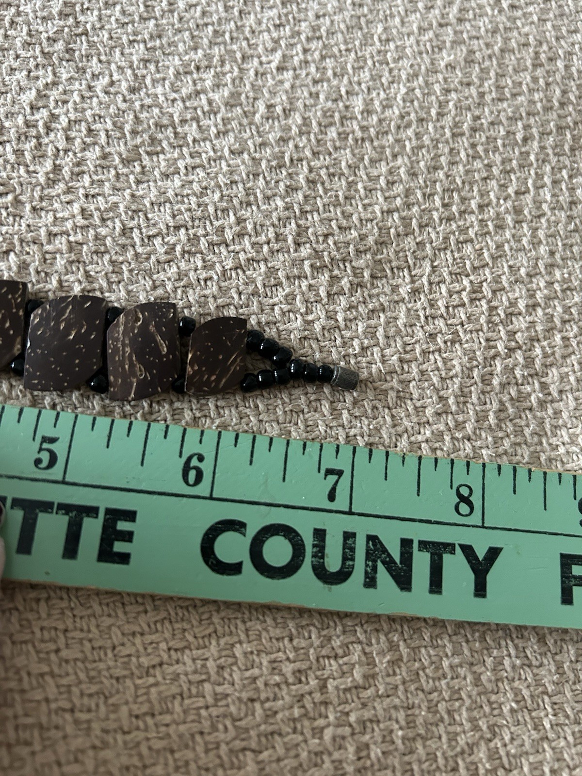 Vintage Coconut Shell Rectangular Shaped Links Br… - image 8