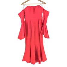 NEW Forever New Dress Womens 8 Red Off Shoulder Fishtail Maxi Brooke 132937