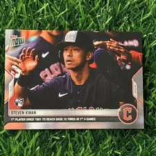 2022 Topps Now /6742 Steven Kwan #33 Rookie RC Cleveland Guardians