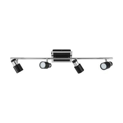 EGLO Lighting Davida-2 4-Light Track Light, Matte Black and Chrome Finish