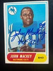 John Mackey Autographed  1968 Topps Football Card #74 Colts Hall of Fame