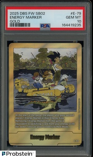 2025 DBS Dragon Ball Fusion World SB02 Gold #E-79 Energy Marker Son Gohan PSA 10