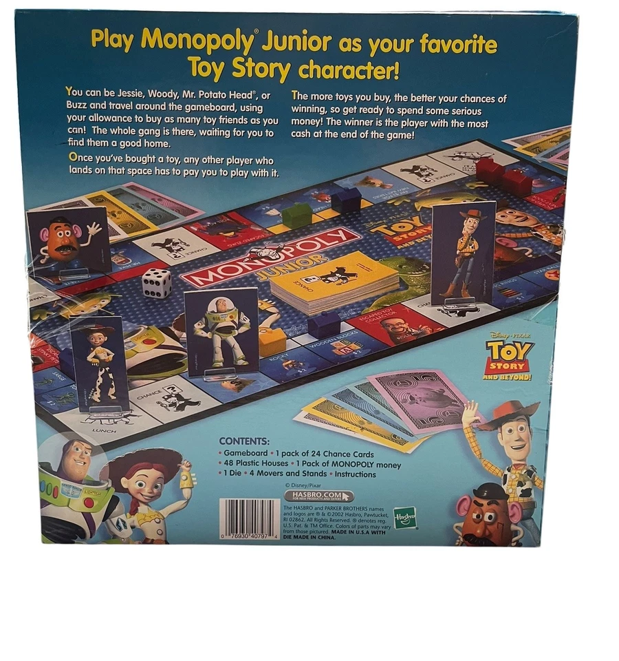 Monopoly Junior Disney Pixar Toy Story and Beyond Board Game 2002 - Image 2 of 4