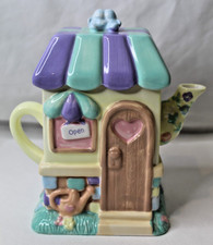 Vintage Precious Moments Ceramic Teapot Figural Flower Shop 21717