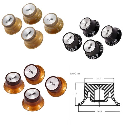 Gitarren-Reglerknöpfe 4-teiliges Set für LP für SG E-Gitarre 2 Lautstärke 2 Tone