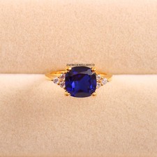 Blue Sapphire Ring, Sapphire Jewelry, Statement Ring, Lab Created Sapphire