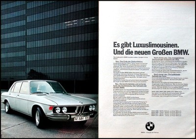 BMW 2500, 2800,  3.0 S, 3.0 Si, E3 Limousine, originale Werbung aus 1973