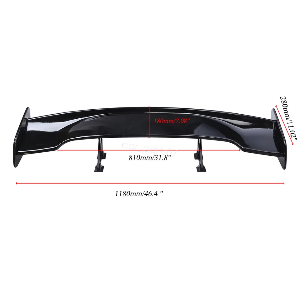 For Dodge Viper 2003-2010 46" Black Rear Trunk Spoiler Racing GT Wing Adjustable Foto 2 de 4