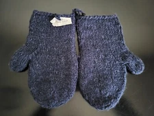 Men Women's Winter Glove Blue Knit Mitten Cozy Thick Warm Soft