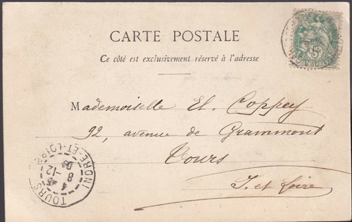 SABLÉ sur SARTHE 72 Château & Parc CPA PRÉCURSSEUR écrite à Mlle Él. COPPEY 1902 - Bild 2 von 2
