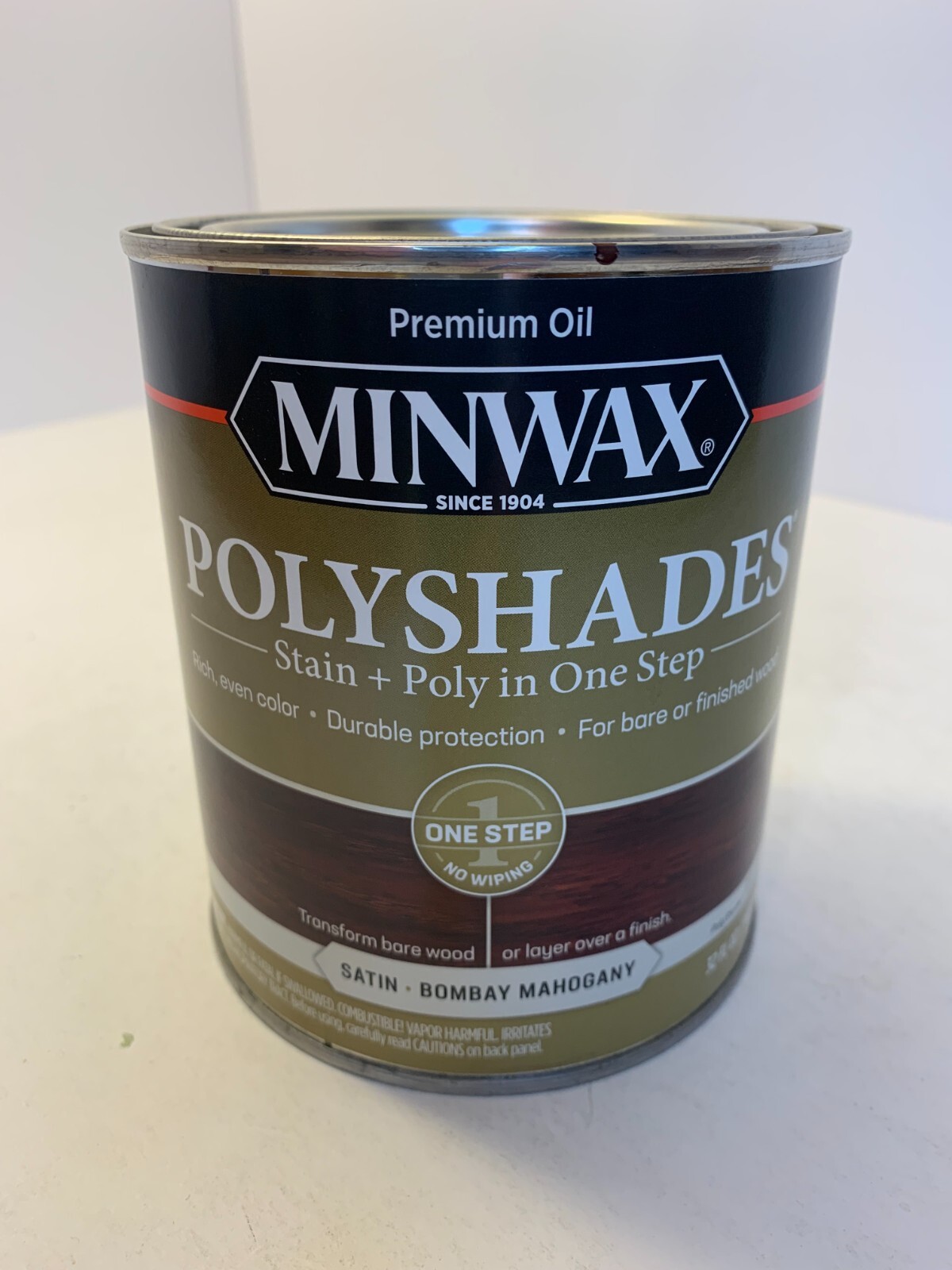 Minwax PolyShades Wood Stain + Polyurethane Finish 1 Quart Bombay
