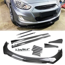 Carbon Fiber Front Bumper Lip Spoiler Splitters Body Kit For Hyundai Accent S