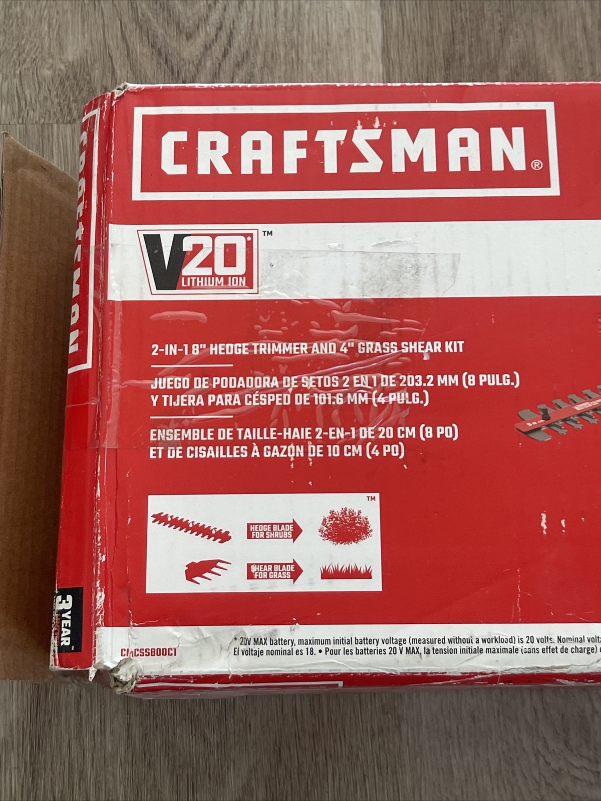 Craftsman CMCSS800 Cordless Hedge Trimmer 20 Volt Max Red Bare Tool No Battery