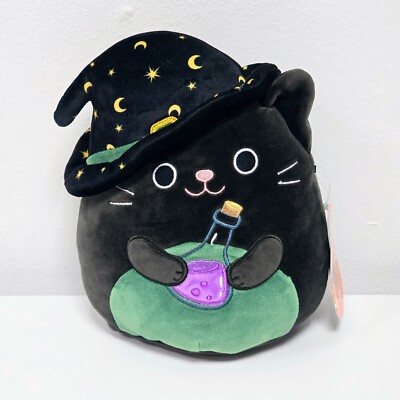 Squishmallows 7,5'' Cleo die Hexe Katze Kellytoy Halloween Squishmallow mit Etikett