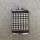 Stainless Steel 8 fl oz Flask Plaid Liquid Drink Alcohol Holder
