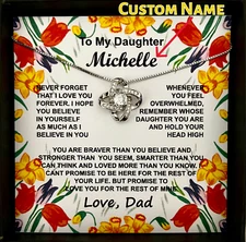 Personalized To My Daughter Necklace from Dad Birthday Graduation Gift from Fath