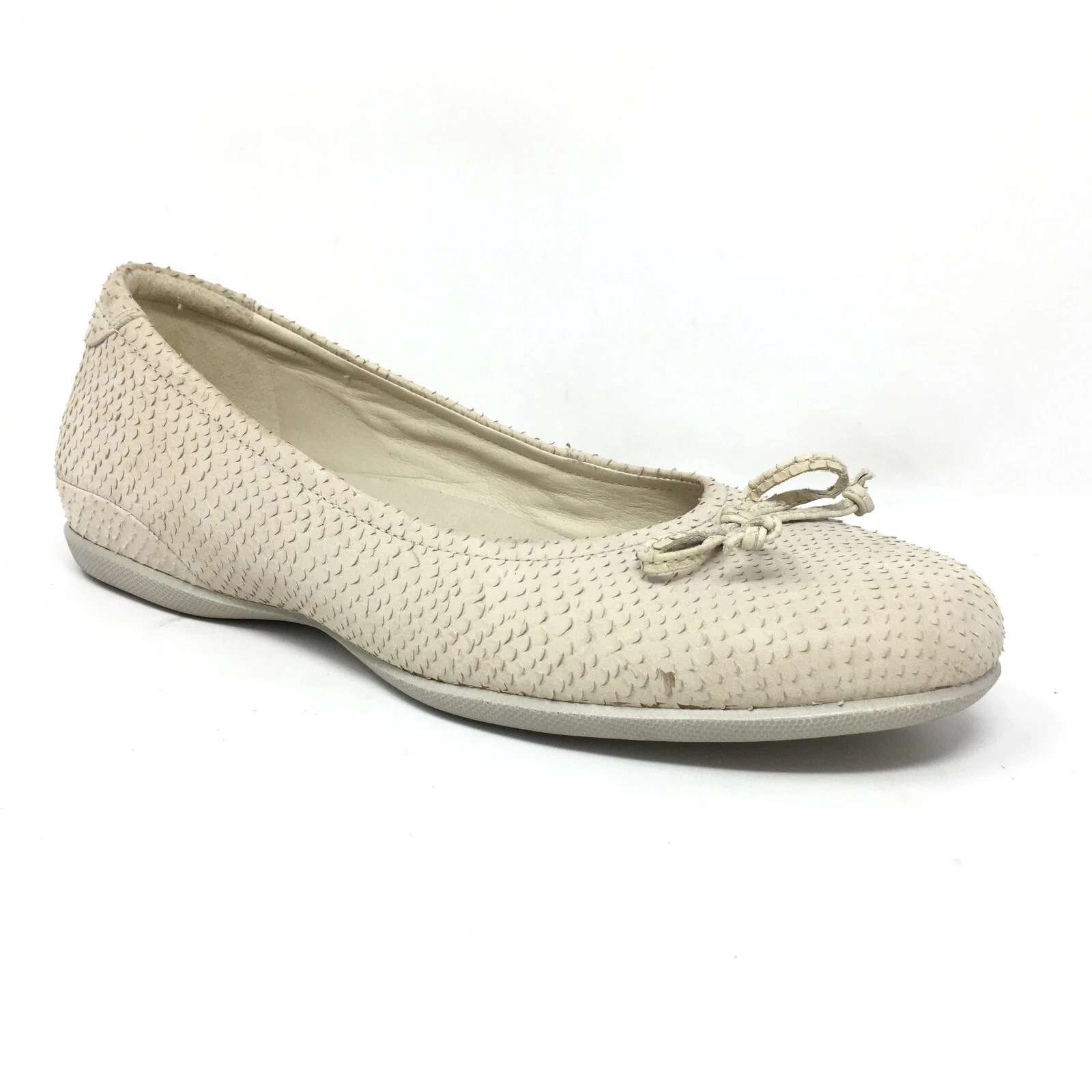 Mocassini scarpe basse da donna Ecco taglia 41 EU 10 10 5 beige pelle serpente