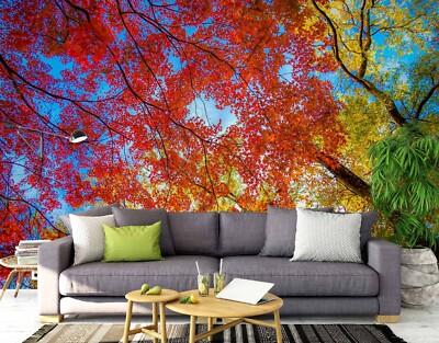 3D Red Leaves 976 Wallpaper Mural Paper Wall Print Indoor Murals CA Coco