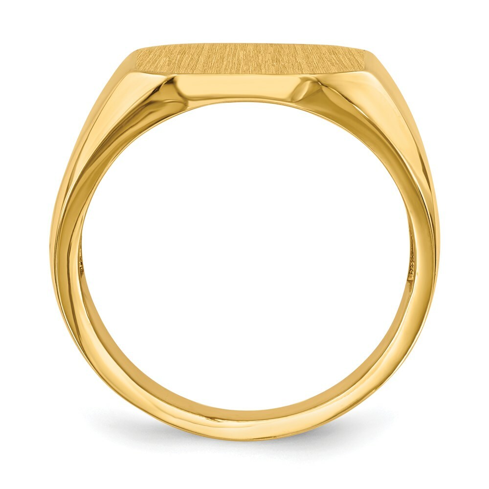 Real 14kt Yellow Gold 17.0x15.0mm Open Back Mens Signet Ring S:10