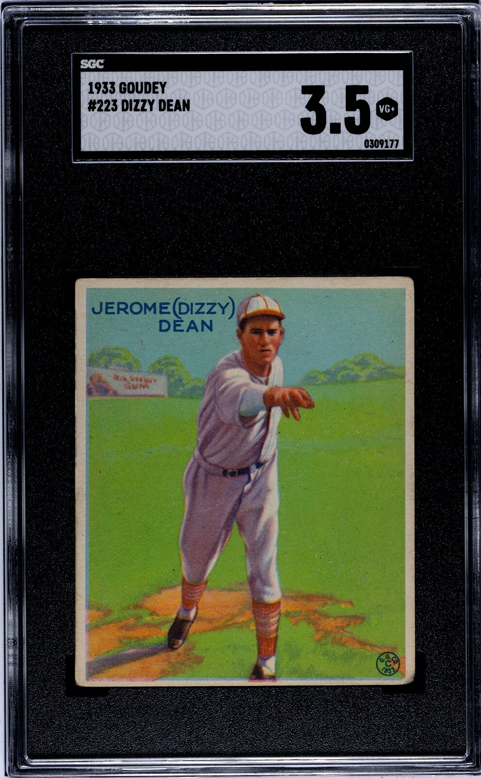 1933 Goudey Dizzy Dean # 223 SGC 3.5