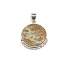 Sterling Silver Stone Pendant Jasper Round Silver Pendant Lot CM — photo 4