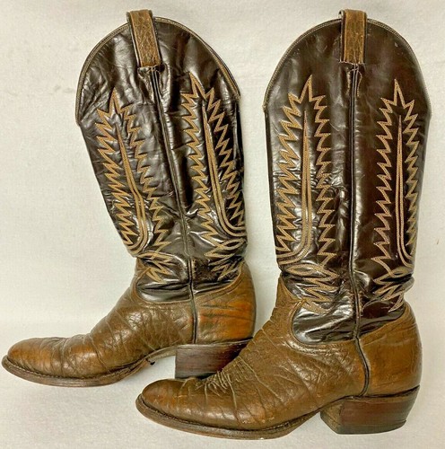 VINTAGE TONY LAMA COWBOY BOOTS,BULL 