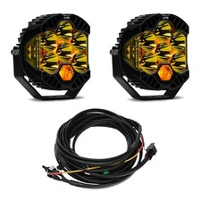 Baja Designs Amber LP6 Pro Pair 5,000K LED Spot Pattern Lights/Toggle Harness