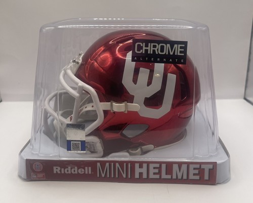 Oklahoma Sooners Chrome Mini Helmet Riddell